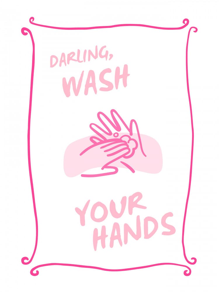 Darling Wash Hands by Jolly and Dash — canvas wall art