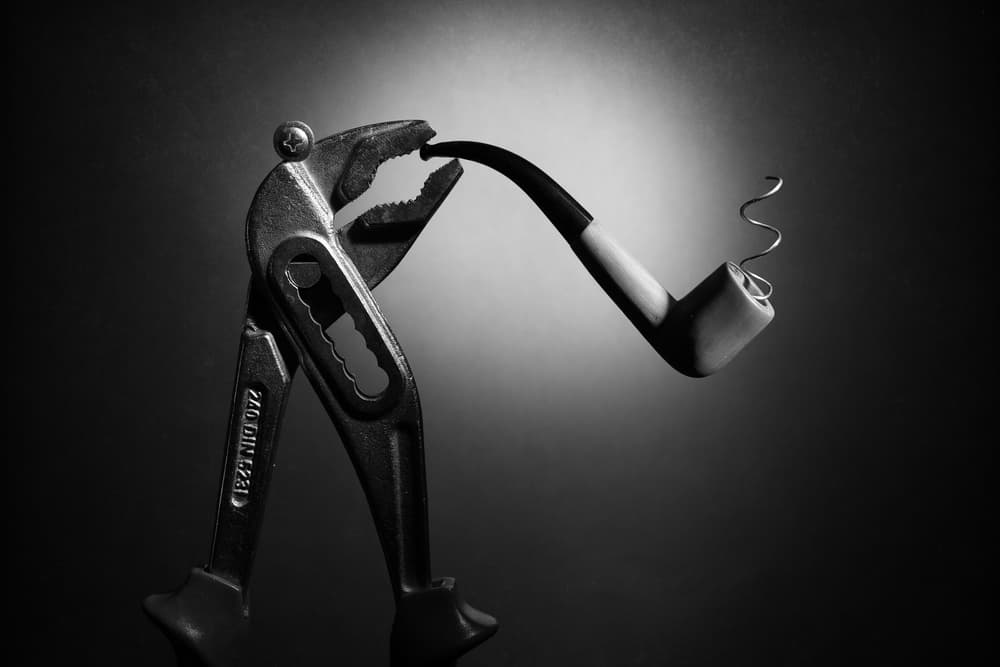 Pliers Smoking Pipe by Victoria  Glinka — canvas wall art