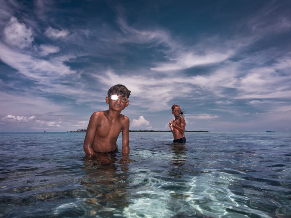 Playful Ocean Boys by Chan Kim — canvas wall art