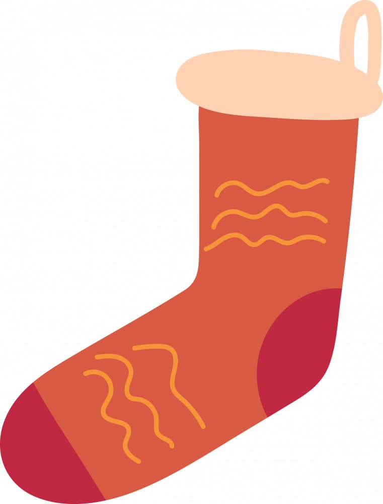 Festive Christmas Stocking by Marika Barsrsind — canvas wall art