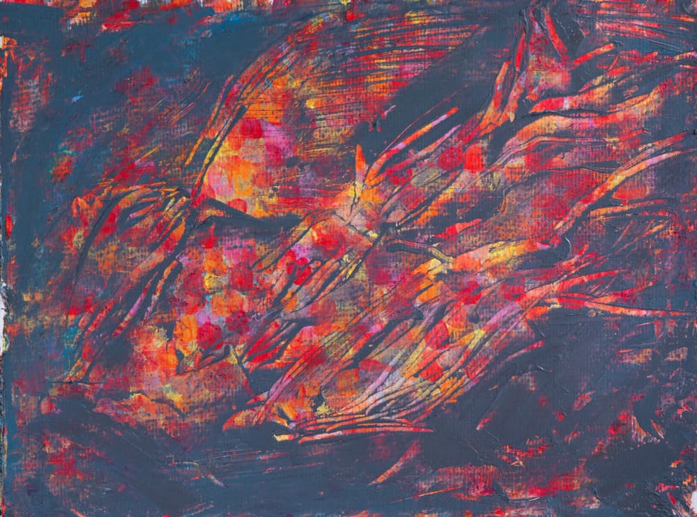 Vibrant Fiery Abstract by Dale Hefer — canvas wall art
