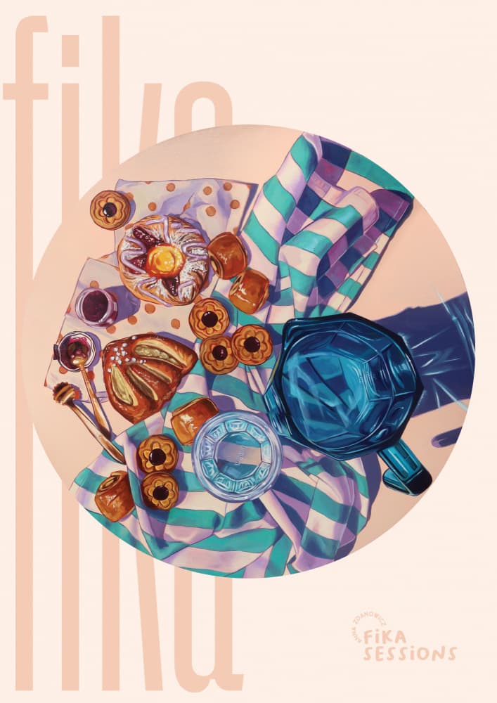 Fika Pastry Spread by Anna Zdanowicz — canvas wall art