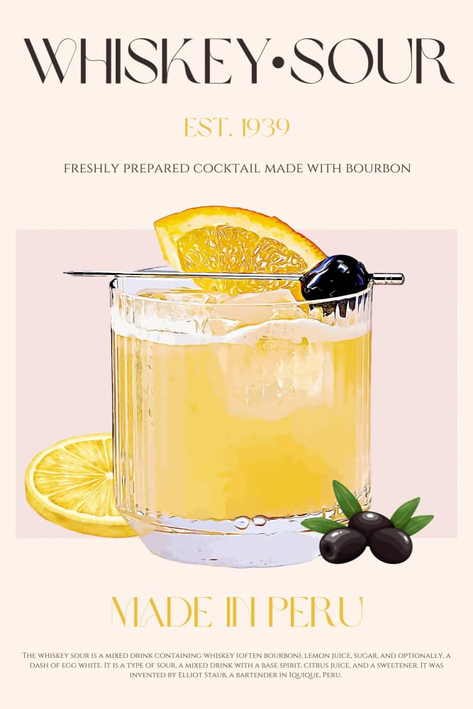 Classic Whiskey Sour by Nazma Khokhar — canvas wall art