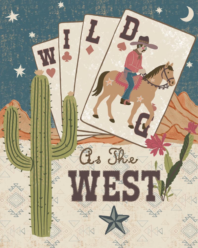 Wild West Cards by Radhika Modi — canvas wall art