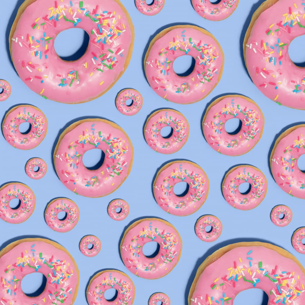 Sweet Pink Donuts by Julia Ramiro — canvas wall art