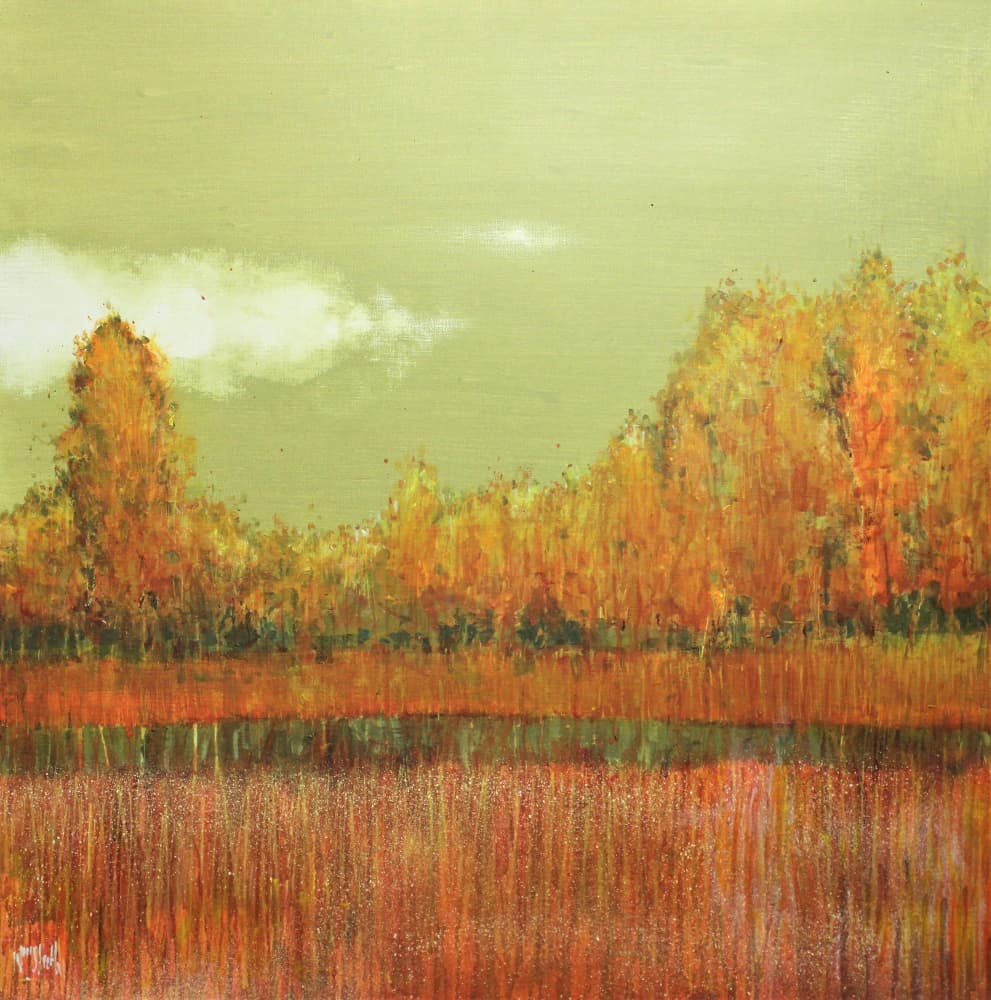 Autumn Marsh Reflection by Wayne Sleeth — canvas wall art