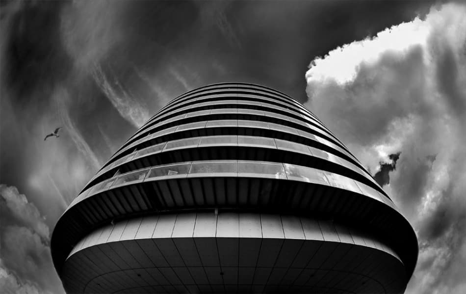 Dramatic Curved Building by Semir Catovic — canvas wall art