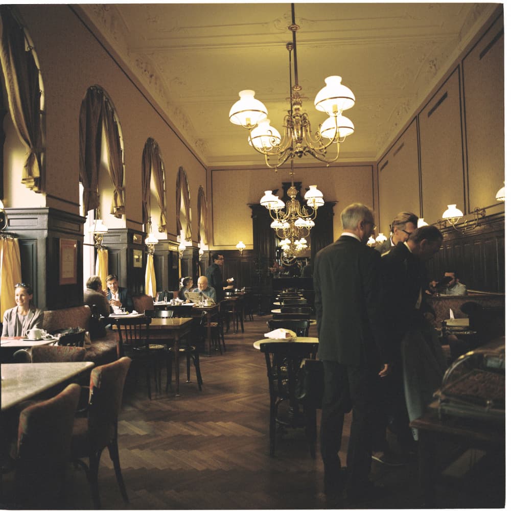 Grand Cafe Interior by Thabiet Kamaldien — canvas wall art