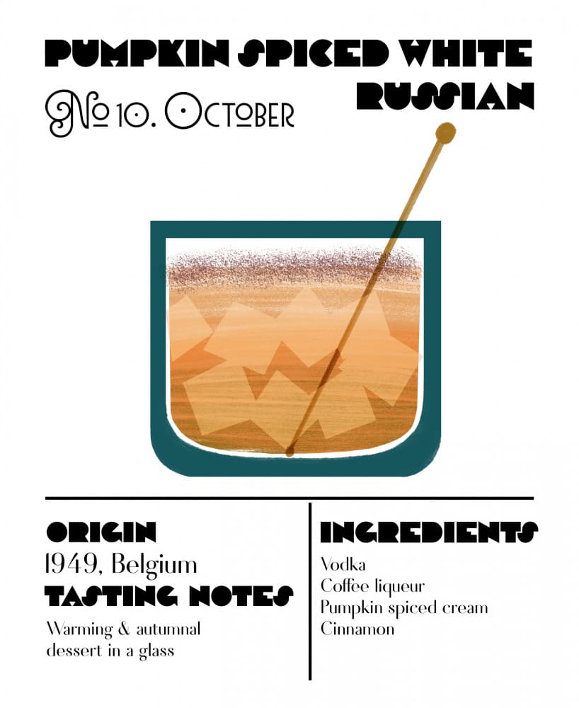 Pumpkin Spiced White Russian by Charlotte Trudgett — canvas wall art