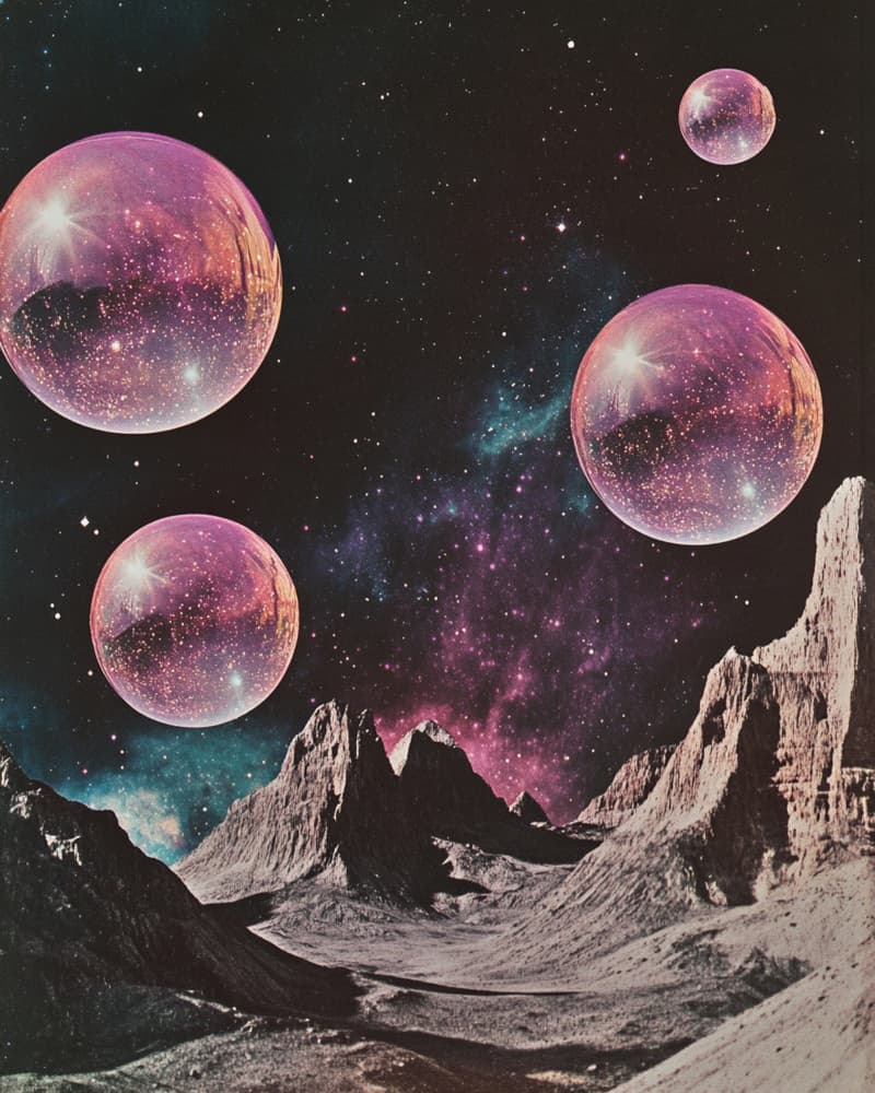 Purple Orbs Alien Landscape by Samantha Hearn — canvas wall art