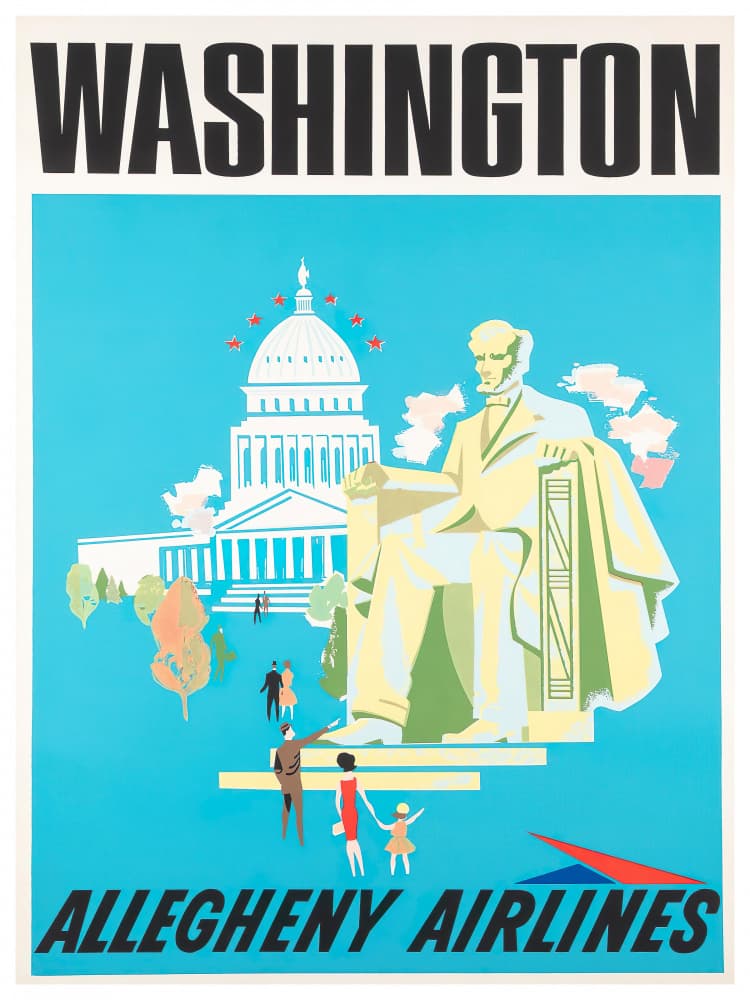 Washington DC Retro Travel by Chad Hyde — canvas wall art