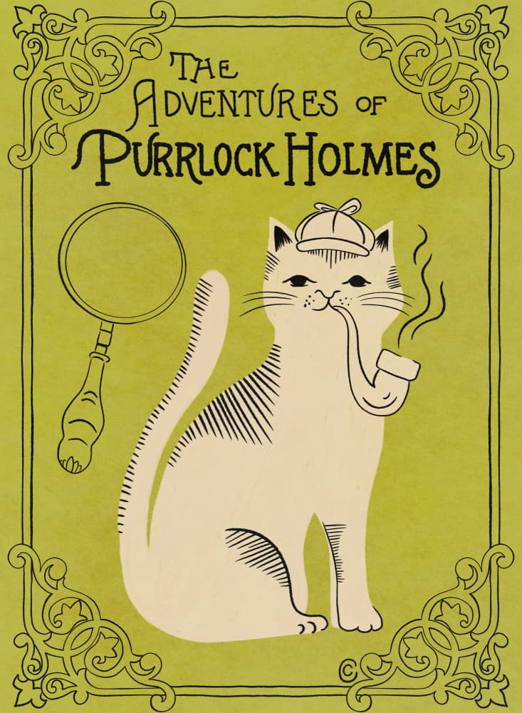 The Adventures of Purrlock Holmes by Carrie Cantwell — canvas wall art