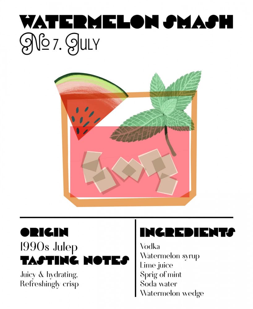 Watermelon Smash Cocktail by Charlotte Trudgett — canvas wall art