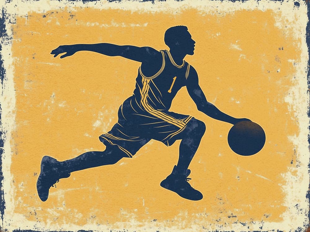 Dynamic Dribbling Player by Old Artists Studio IV — canvas wall art