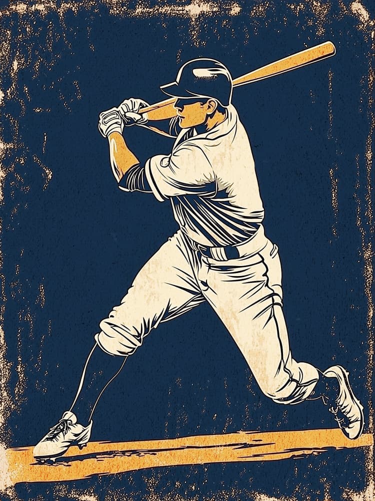 Vintage Baseball Batter by Old Artists Studio IV — canvas wall art