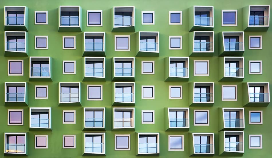 Geometric Green Facade by Semir Catovic — canvas wall art