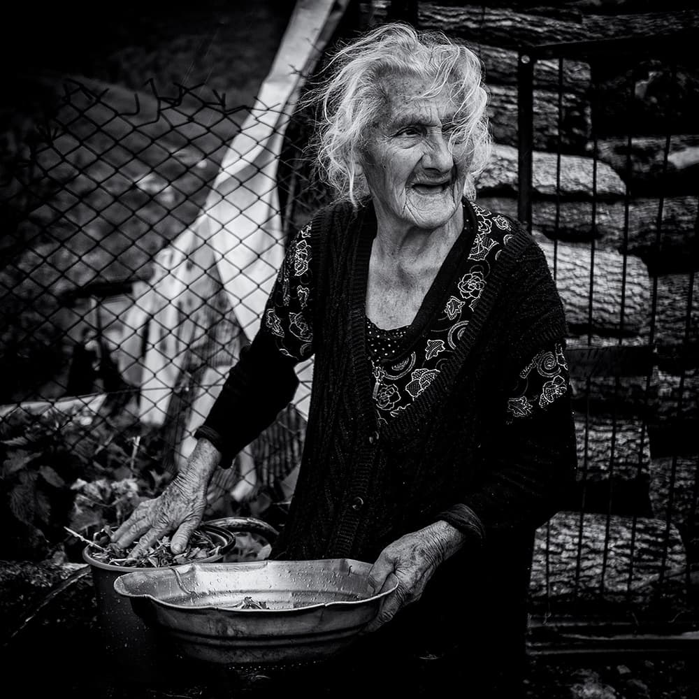 Smiling Elder Rustic Portrait by Marcel Rebro — canvas wall art
