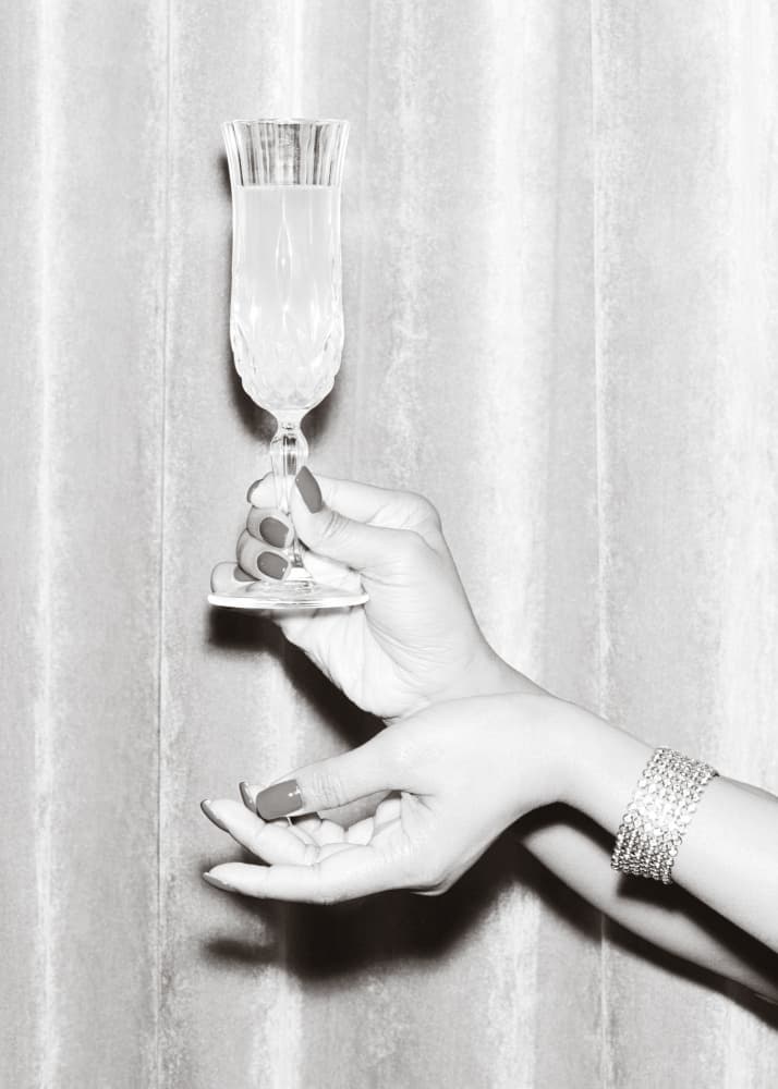 Elegant Champagne Hand by Old Artists Studio III — canvas wall art