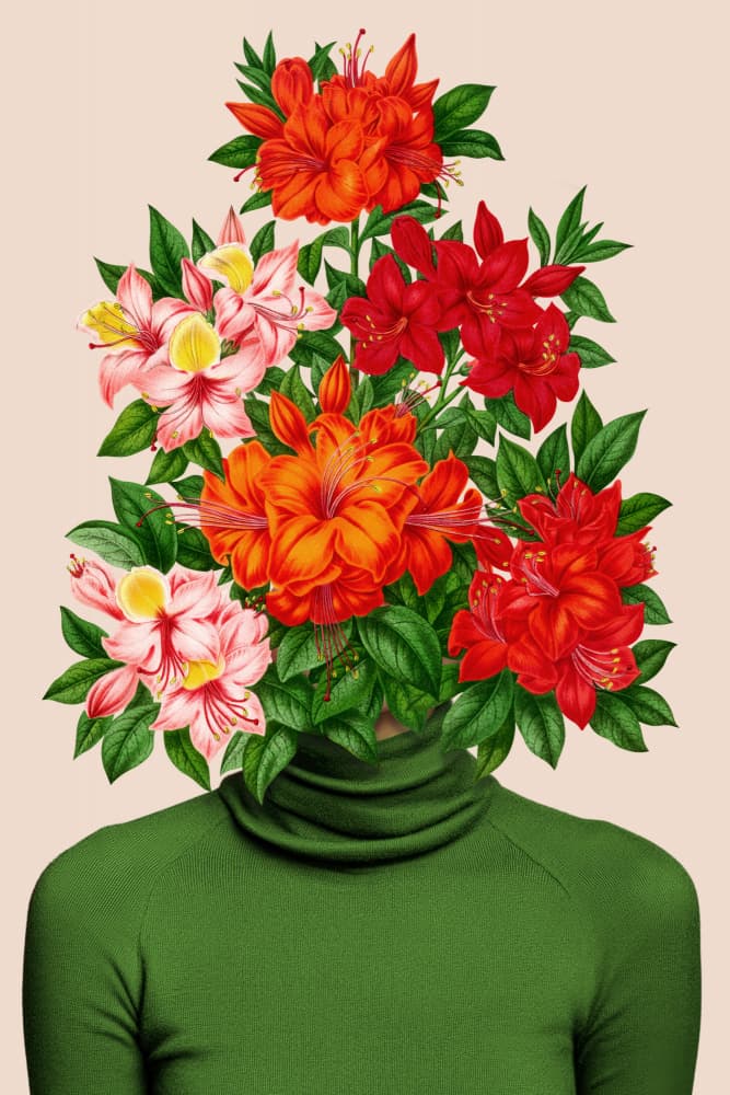 Vibrant Flower Head by Marja van den Hurk — canvas wall art