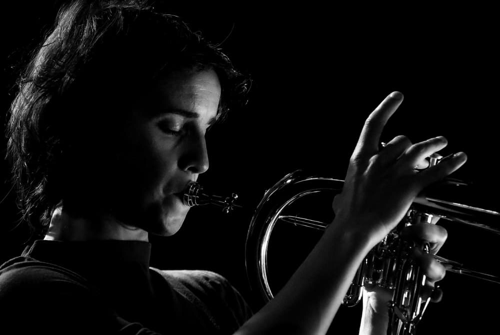 Focused Trumpet Player by Dragoslav Nedici — canvas wall art