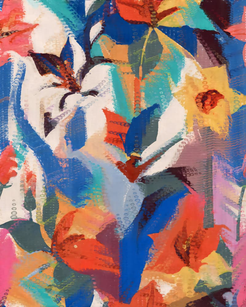 Vibrant Abstract Flowers by Uma Gokhale — canvas wall art