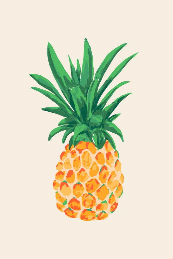 Vibrant Tropical Pineapple by Karen Menzenbach — canvas wall art