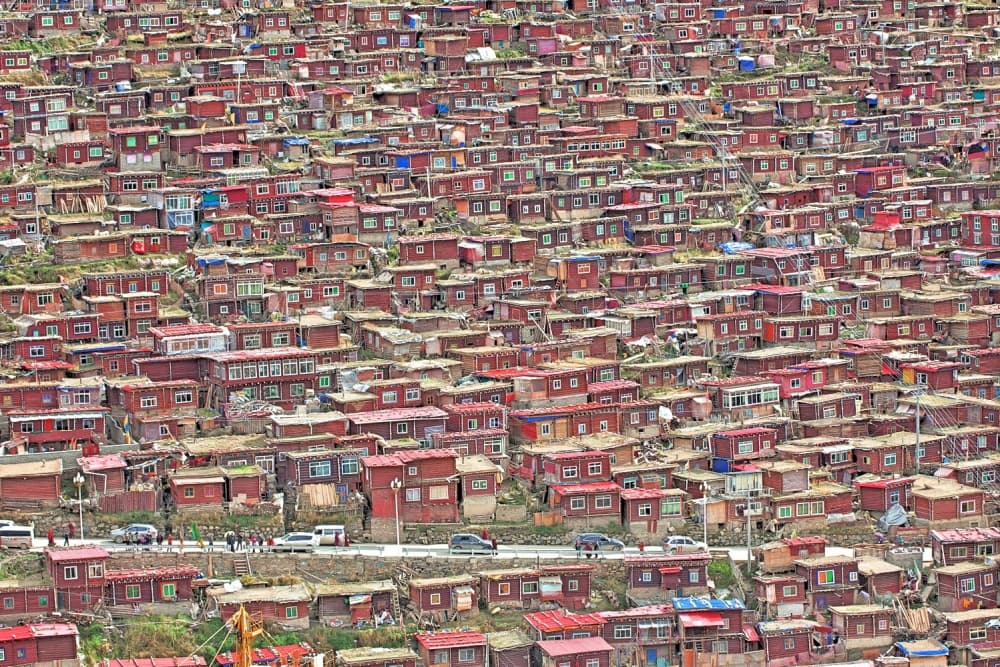 Red Hillside Monastery by Selions（陈磊） — canvas wall art