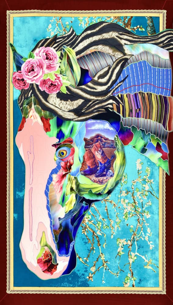 Vibrant Horse Collage by Kostyantin Malginov — canvas wall art