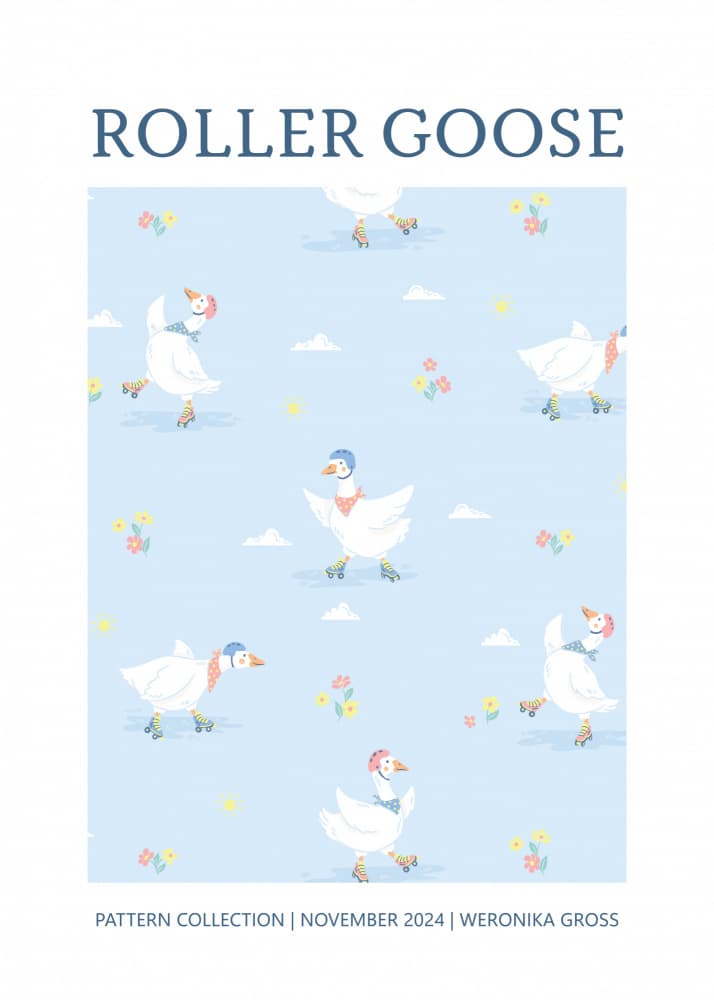 Roller Skating Geese by Weronika Gross — canvas wall art