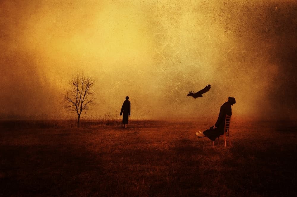 Surreal Golden Landscape by Radovan Skohel — canvas wall art