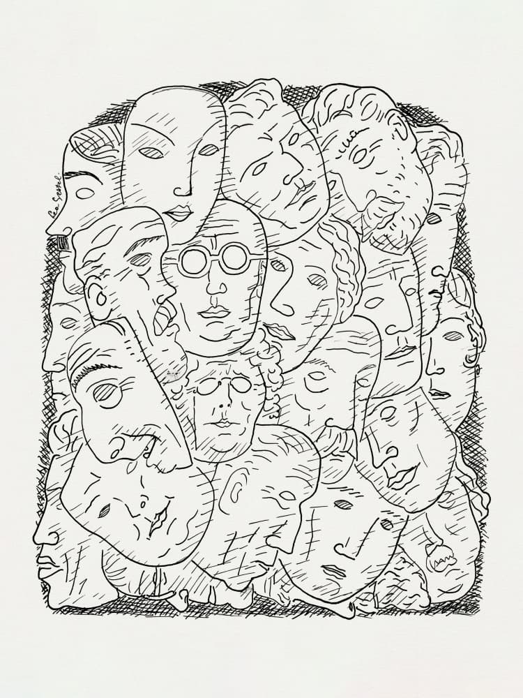 Maskers by Leo Gestel — canvas wall art