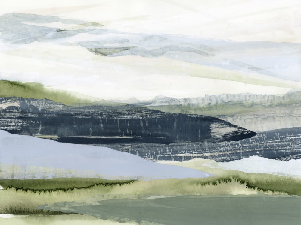 Muted Mountain Landscape by Lara Eckerman — canvas wall art