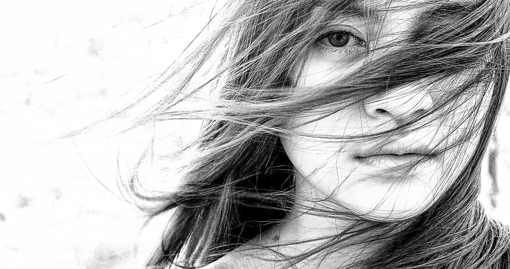 Windy Hair Portrait by Yusuf Afandi — canvas wall art