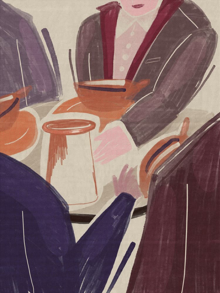 Cafe Table Talk by Elli’s illustrations — canvas wall art