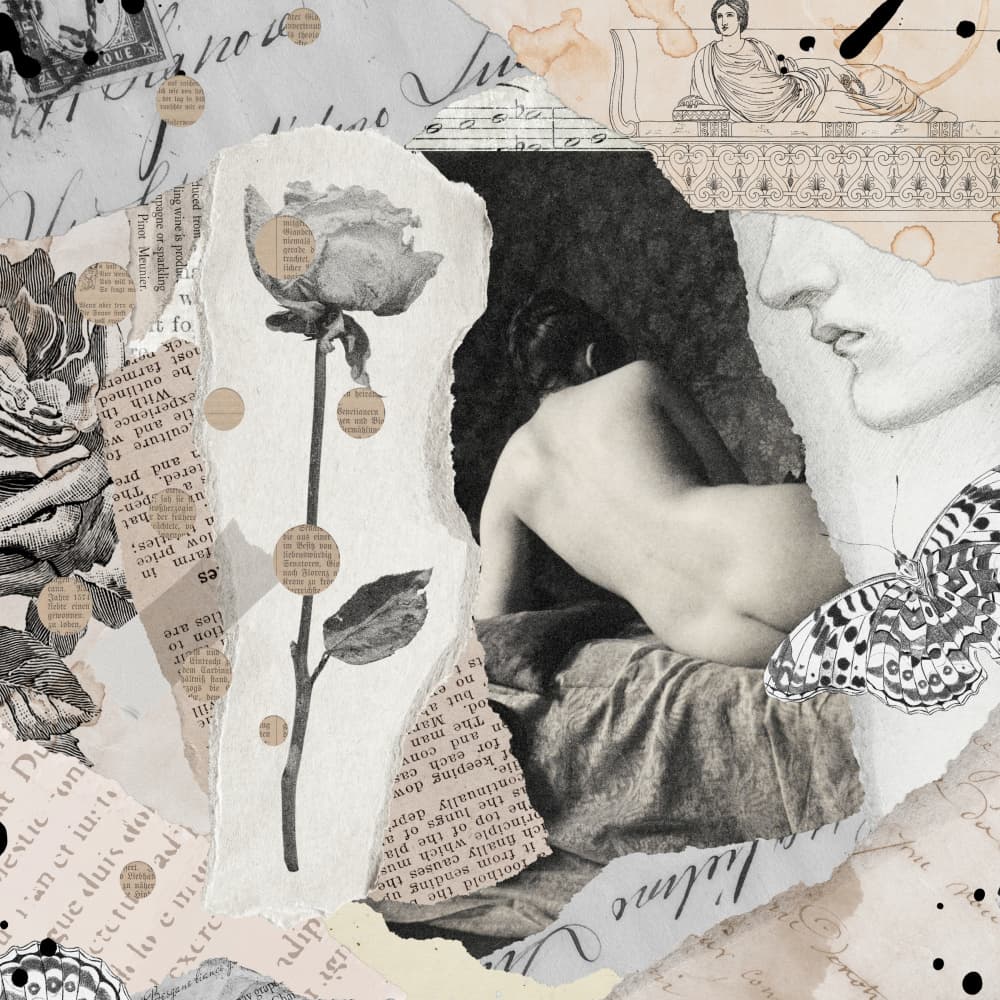 Sensual Rose Collage by Marja van den Hurk — canvas wall art