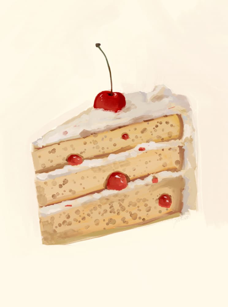 Sweet Cherry Cake by Josephin Hermsdorf — canvas wall art