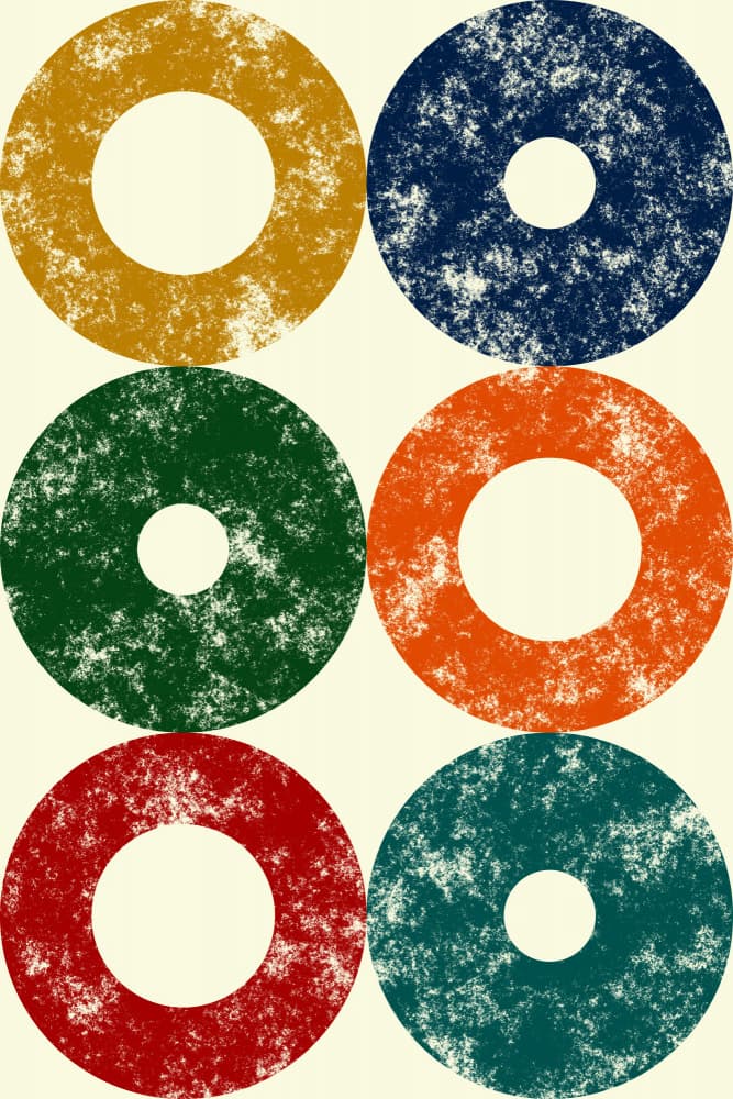 Colorful Textured Circles by Petr Strnad — canvas wall art