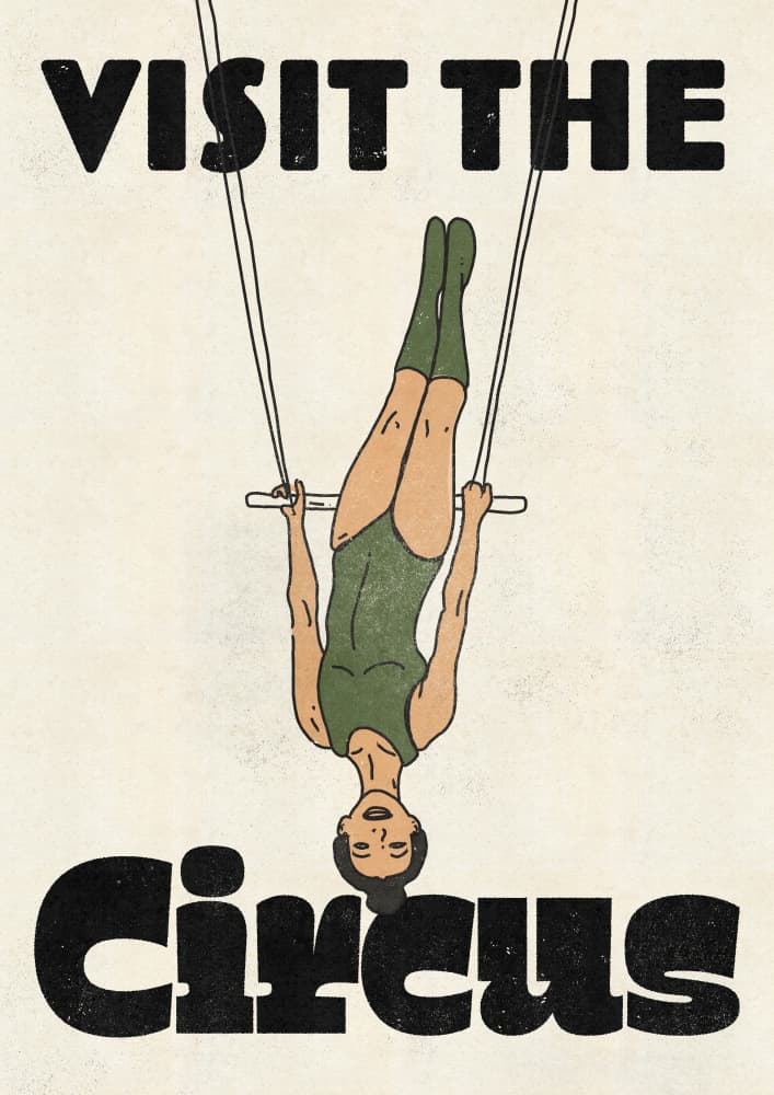 Vintage Circus Acrobat by Nicholas — canvas wall art