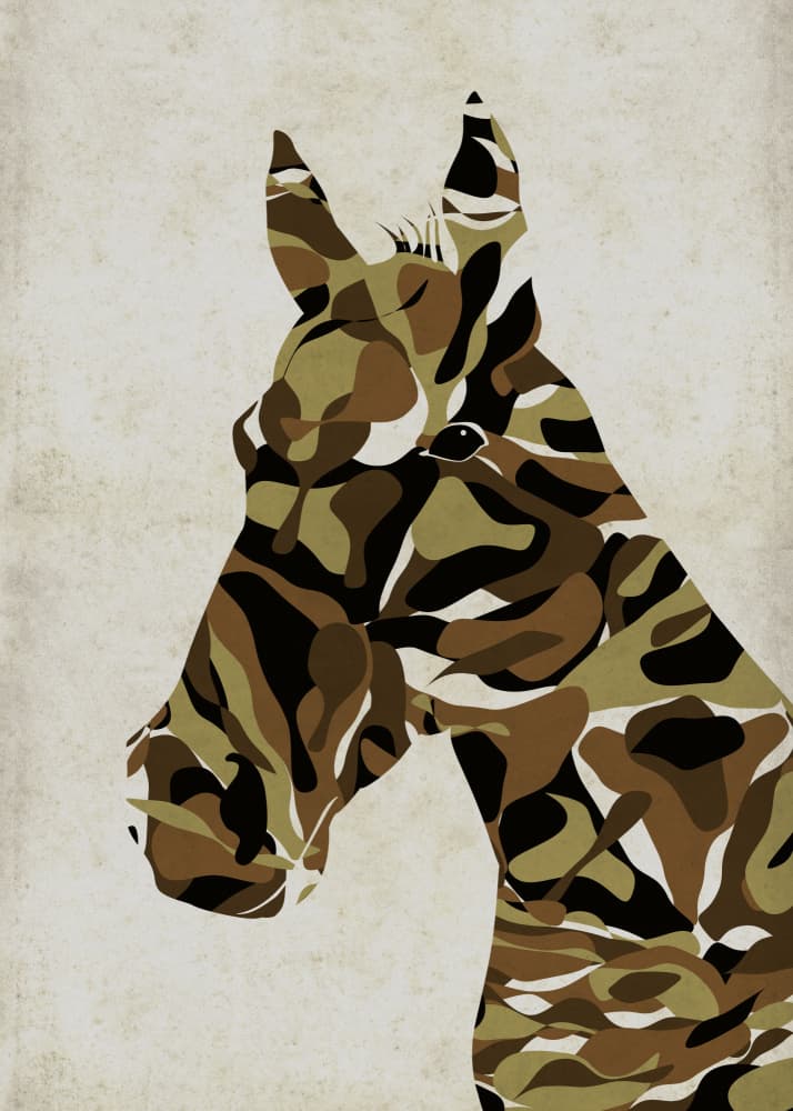 Camouflage Horse Head by Angelo Cerantola — canvas wall art