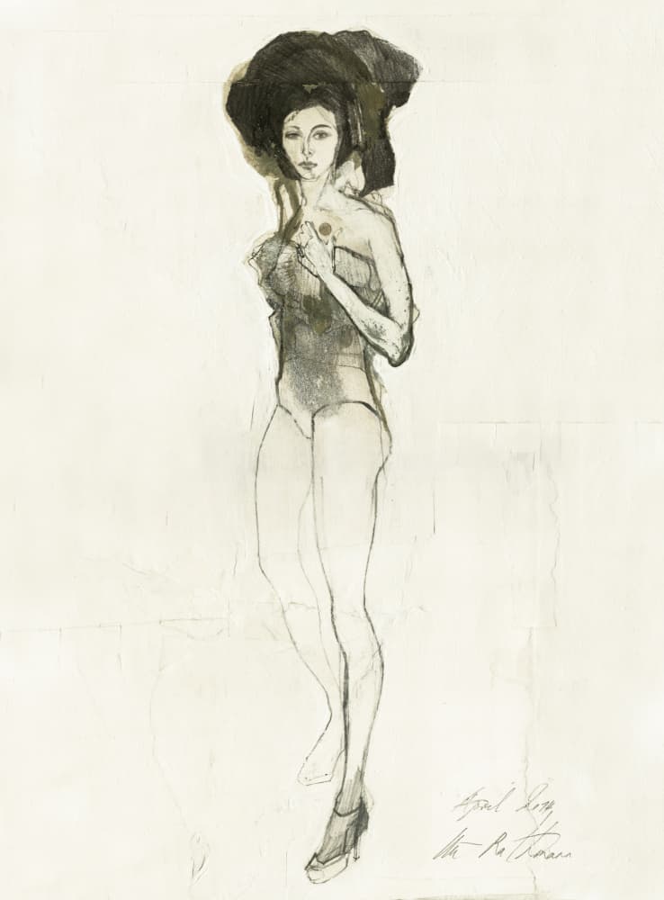 Fashion Figure Drawing by Ute Rathmann — canvas wall art