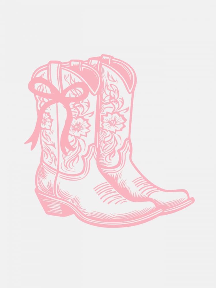 Pink Floral Cowboy Boots by Jolly and Dash — canvas wall art