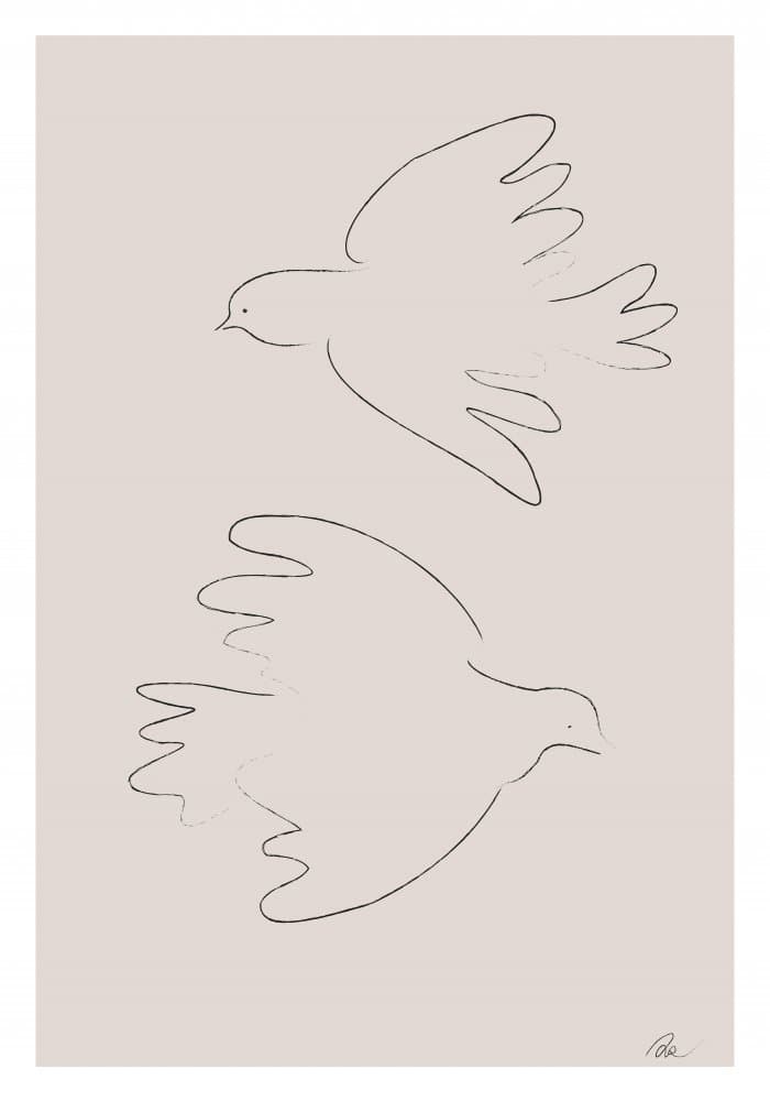 Peaceful Doves Flying by Old Artists Studio II — canvas wall art