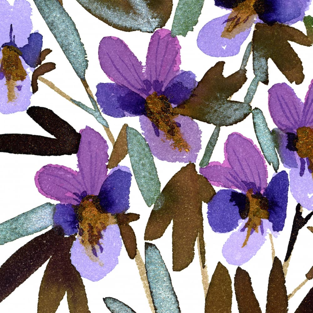 Vibrant Watercolor Blooms by Rosana Laiz Blursbyai — canvas wall art