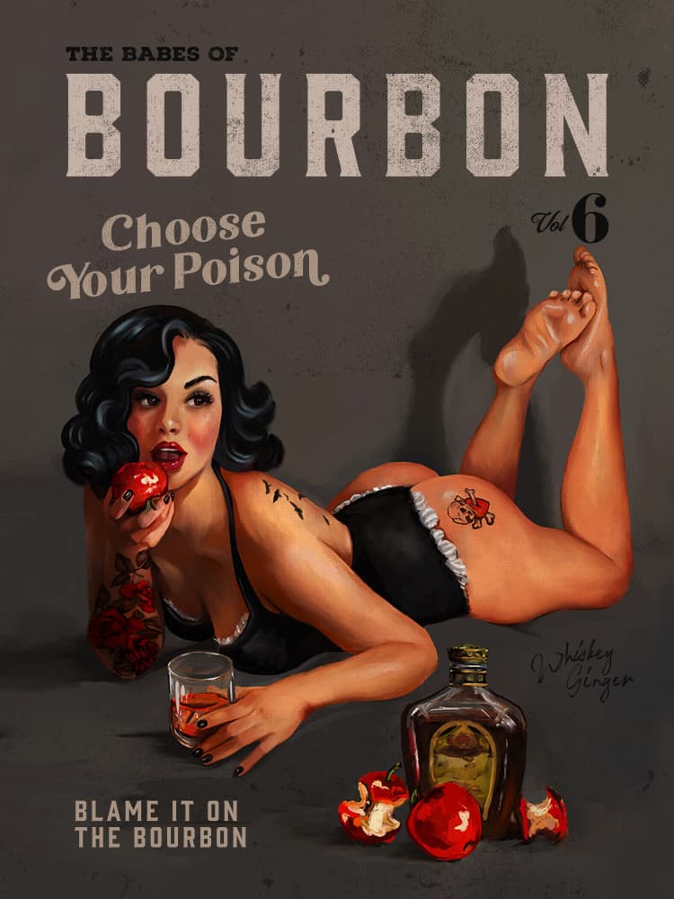 Babes of Bourbon Vol 6 Choose Your Poison Sexy Pinup by The Whiskey Ginger — canvas wall art