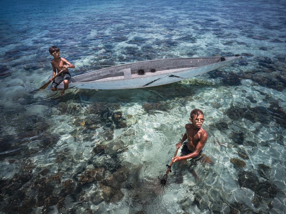 Young Urchin Hunters by Chan Kim — canvas wall art
