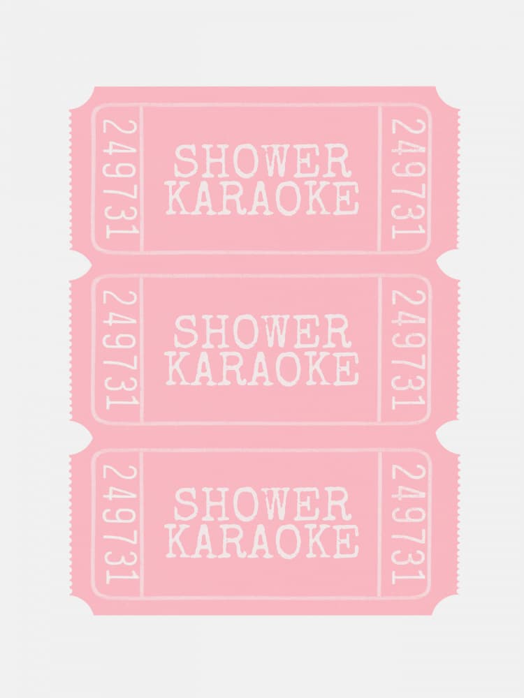 Pink Karaoke Tickets by Jolly and Dash — canvas wall art