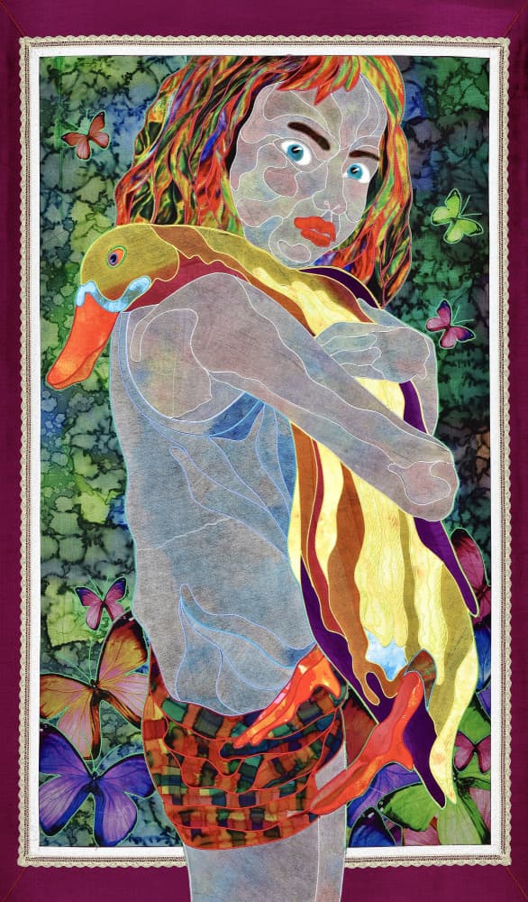 Surreal Girl And Duck by Kostyantin Malginov — canvas wall art