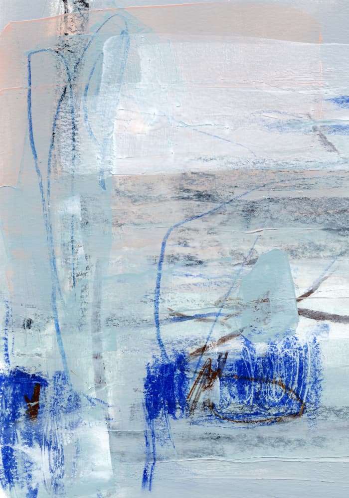 Blue Abstract Flow by uplusmestudio — canvas wall art
