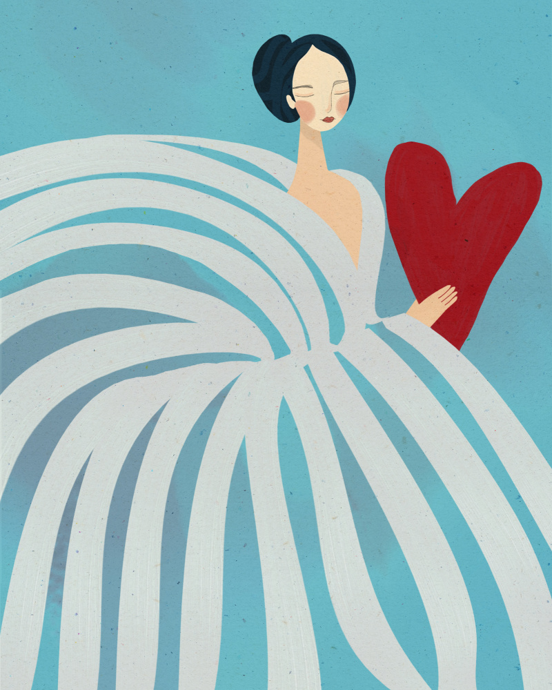 Serene Woman with Heart by Essa Van Reis — canvas wall art