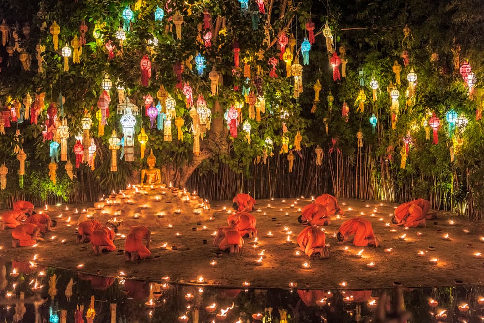 Monks Candlelight Ceremony by PRADEEP RAJA — canvas wall art